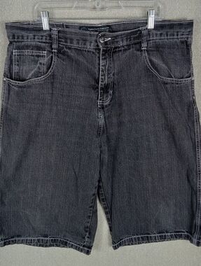 South Pole Shorts Mens 42 Black Washed Denim Y2K Baggy Grunge Streetwear Jorts